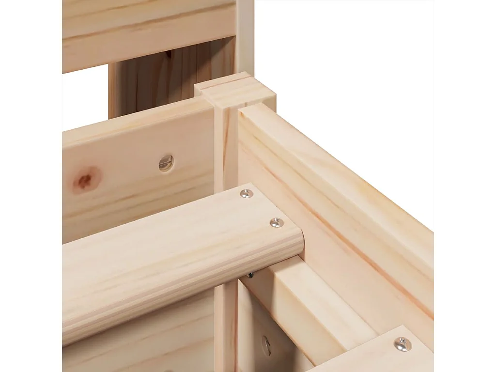 Letto a libreria senza materasso 140x190 cm in legno massello di pino