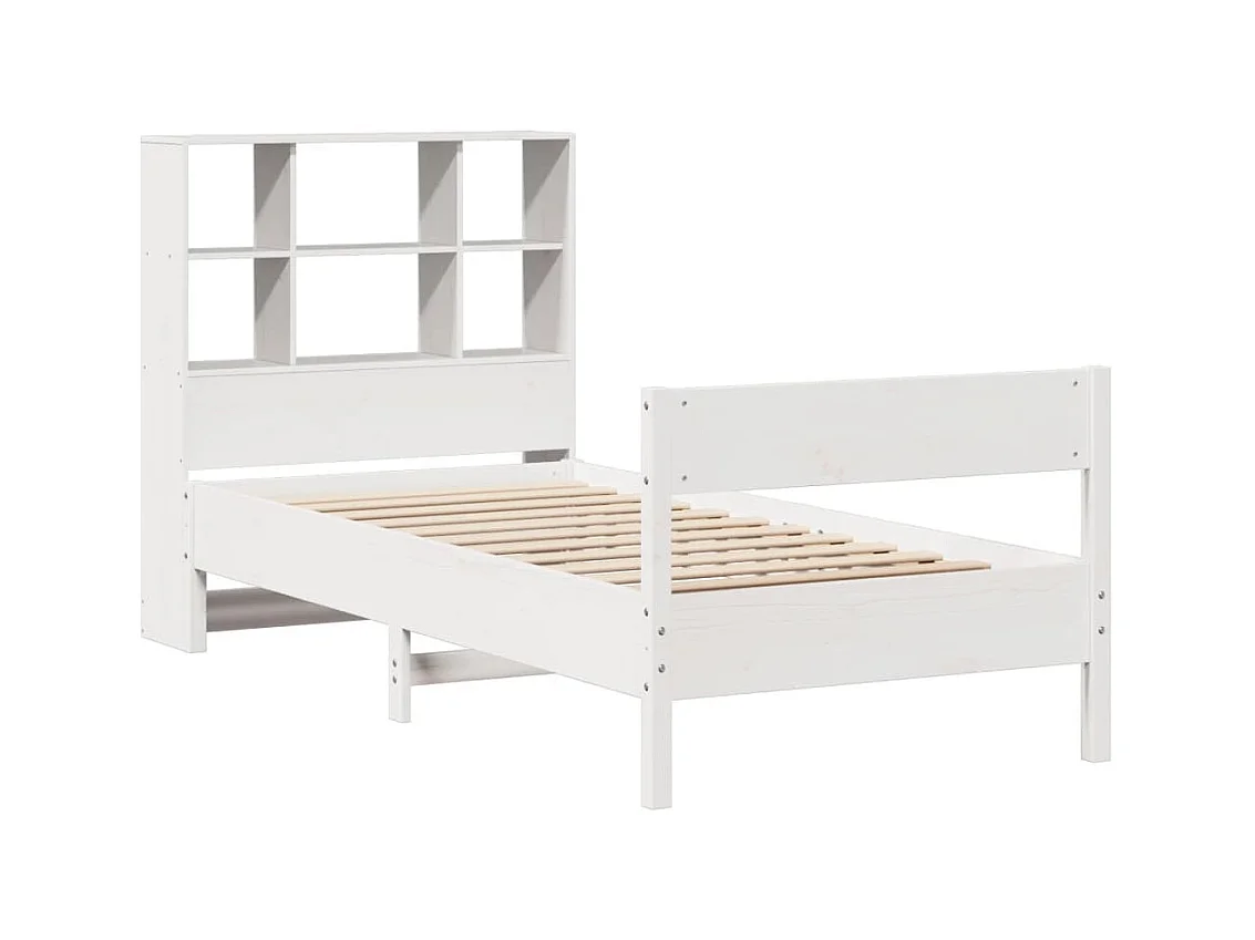 Wit boekenkastbed zonder matras 90x200cm massief grenenhout