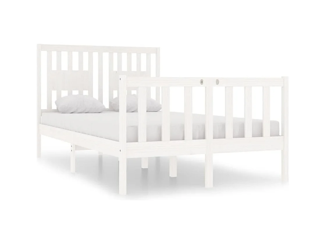 Bettgestell ohne Matratze weiß 120x190 cm Massivholz
