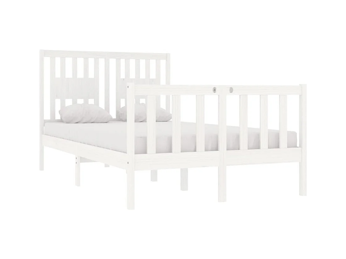 Bettgestell ohne Matratze weiß 120x190 cm Massivholz