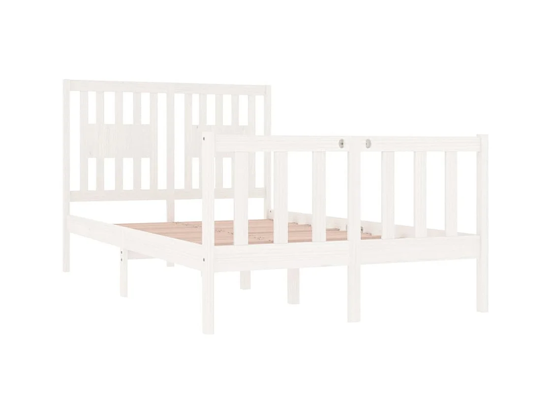 Bettgestell ohne Matratze weiß 120x190 cm Massivholz