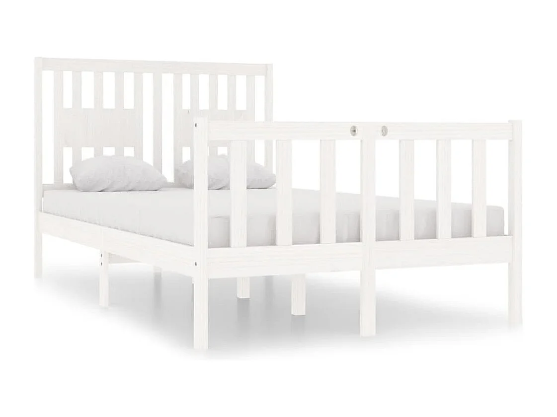Cadre de lit sans matelas blanc 120x190 cm bois massif