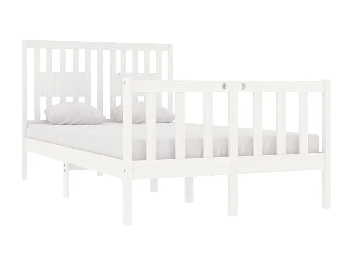 Cadre de lit sans matelas blanc 120x190 cm bois massif