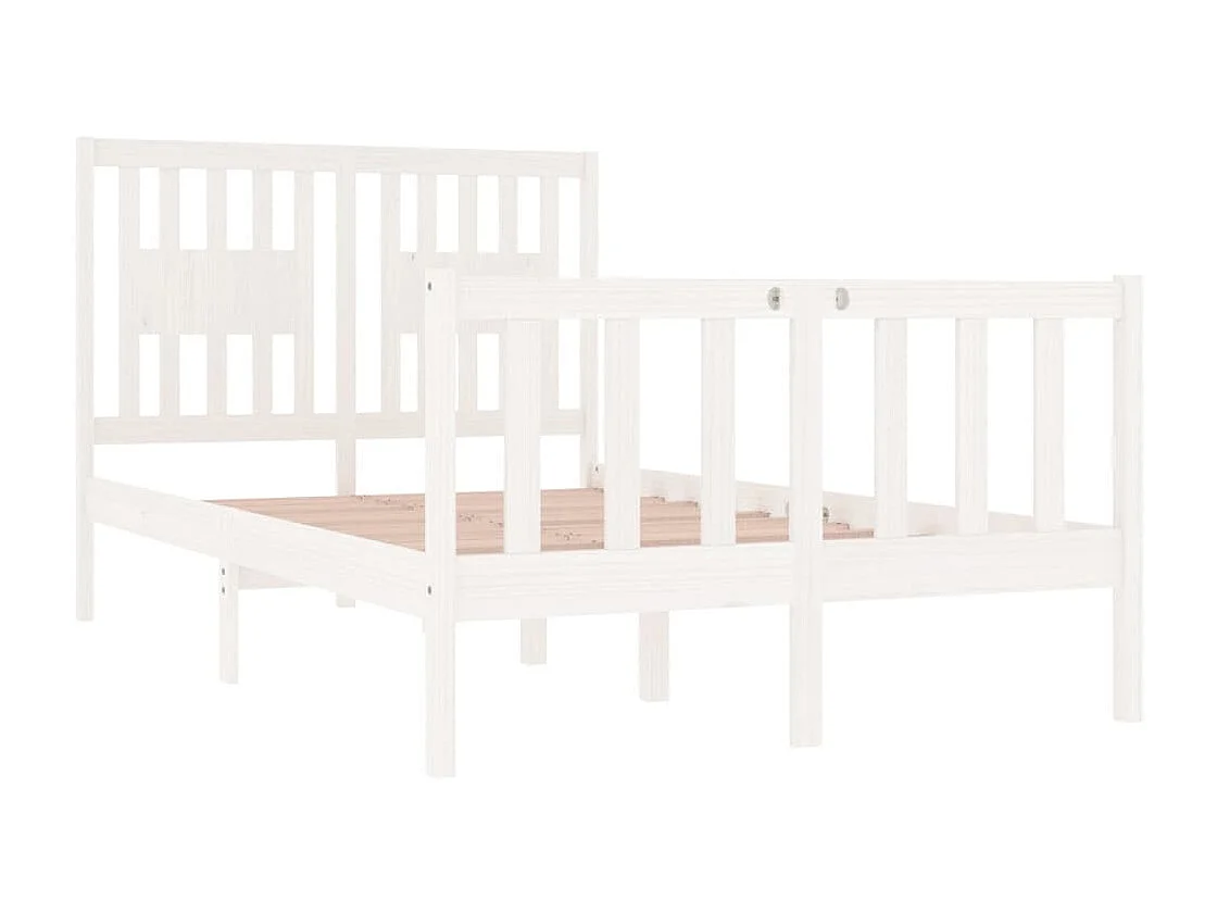 Cadre de lit sans matelas blanc 120x190 cm bois massif