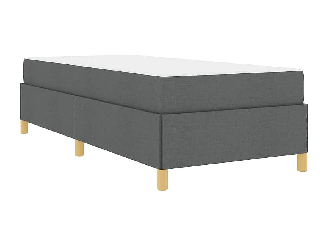 Letto a molle con materasso in tessuto grigio scuro 100 x 200 cm