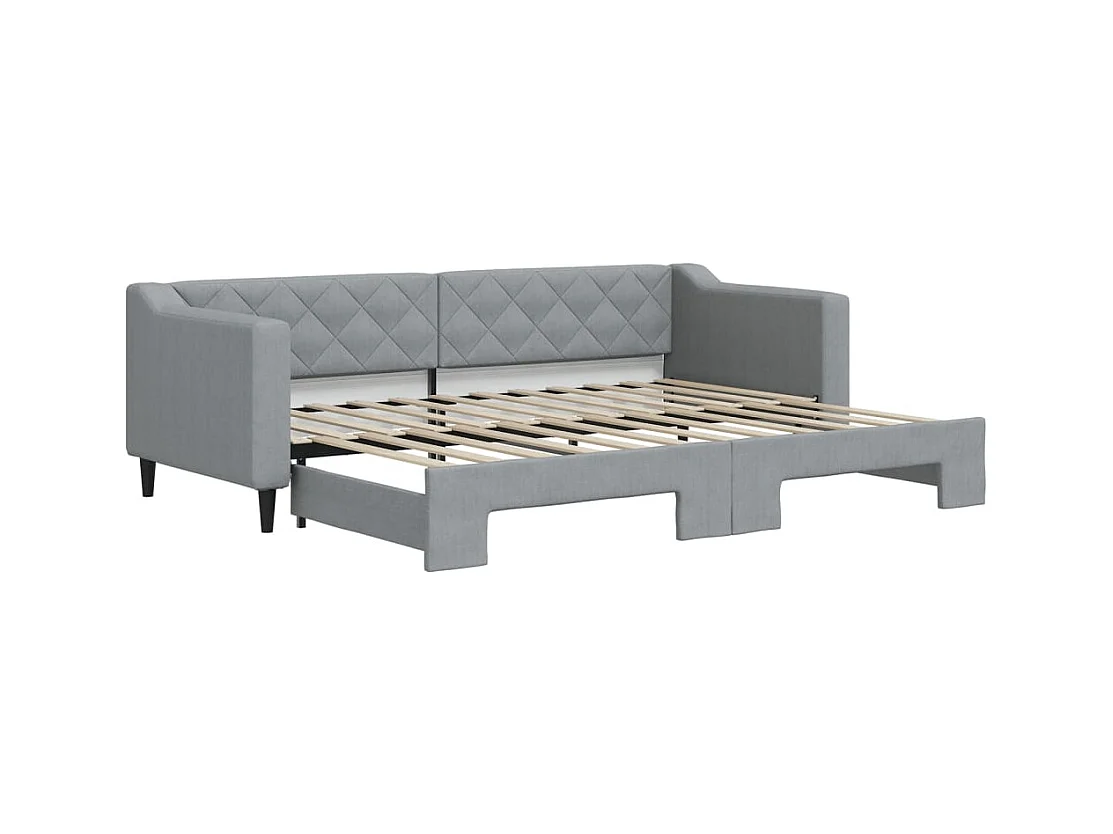 Dagbed met onderschuifbed zonder matras lichtgrijs 80x200 cm