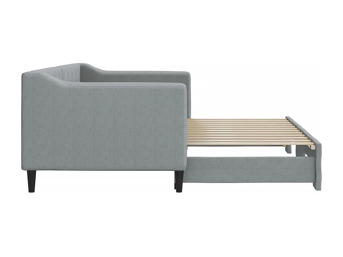 Cama de día con nido sin colchón gris claro 80x200 cm