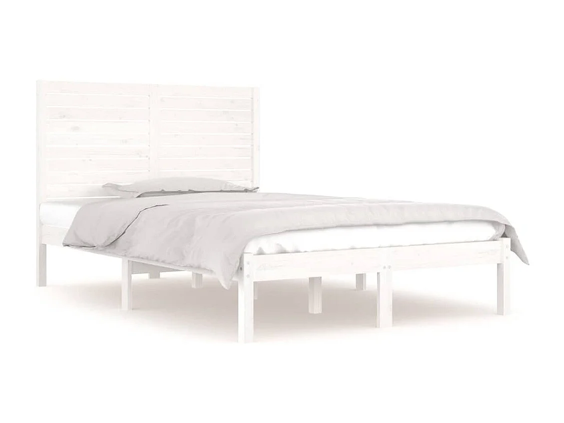 Bedframe zonder witte matras 140x190 cm massief hout