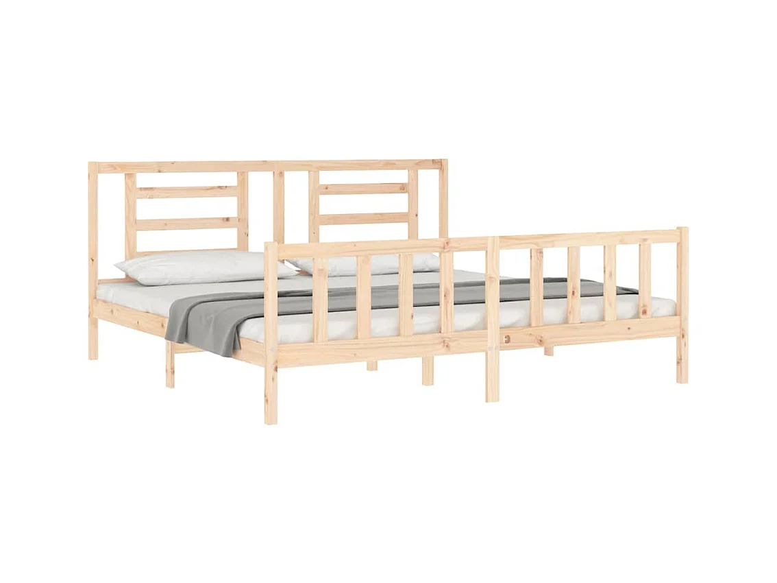 Estructura de cama sin colchón 200x200 cm madera maciza de pino