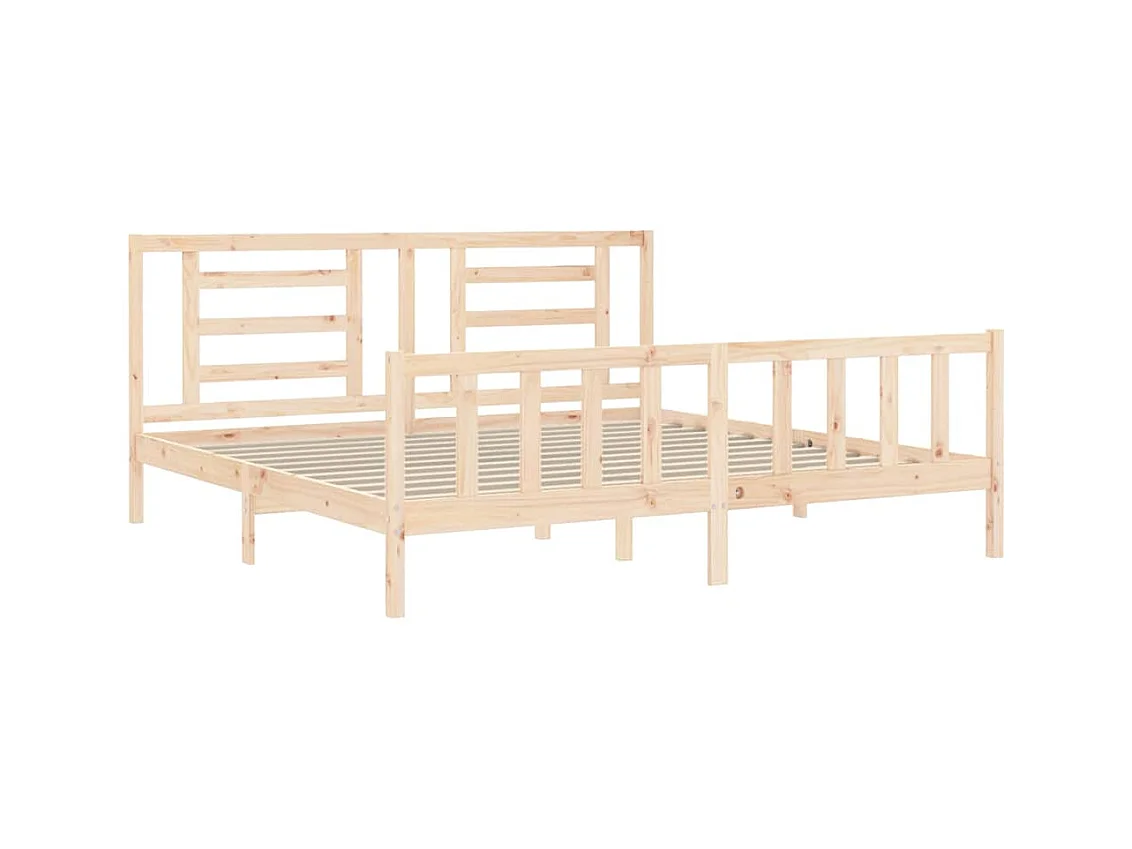 Estructura de cama sin colchón 200x200 cm madera maciza de pino