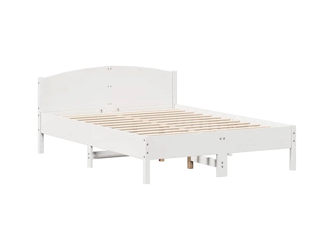 Bedframe zonder matras wit 140x190 cm massief grenenhout