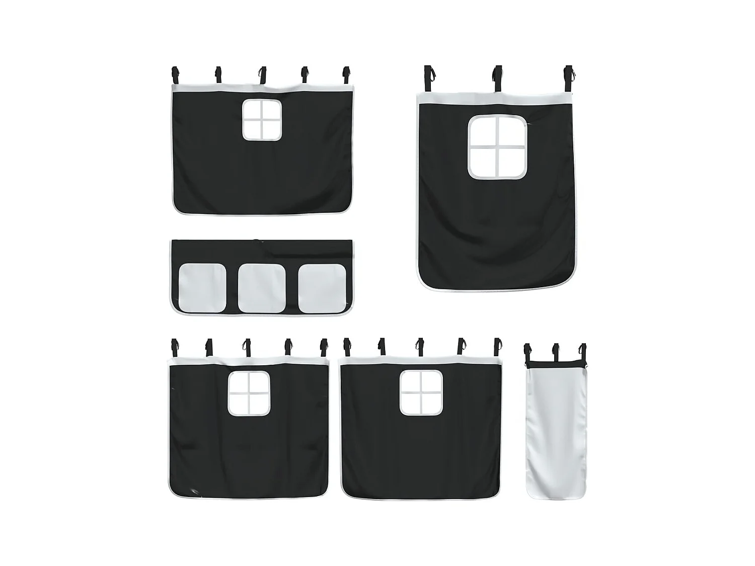 Stapelbed zonder matras met glijbaan wit zwart 80x200 cm