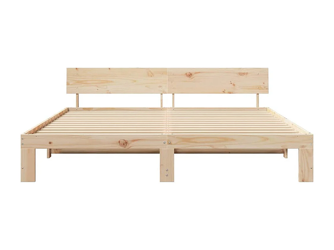 Bruin bedframe 180 x 200 cm massief grenenhout