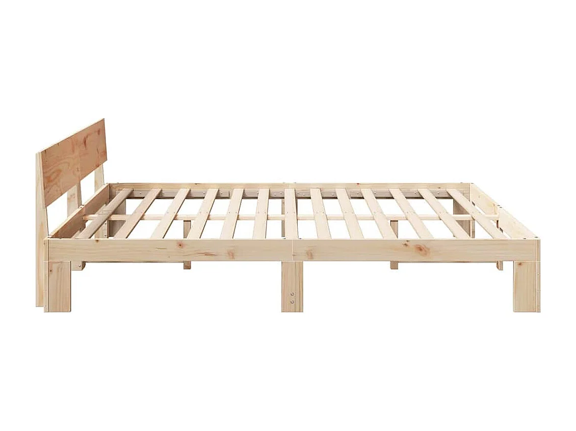 Bruin bedframe 180 x 200 cm massief grenenhout