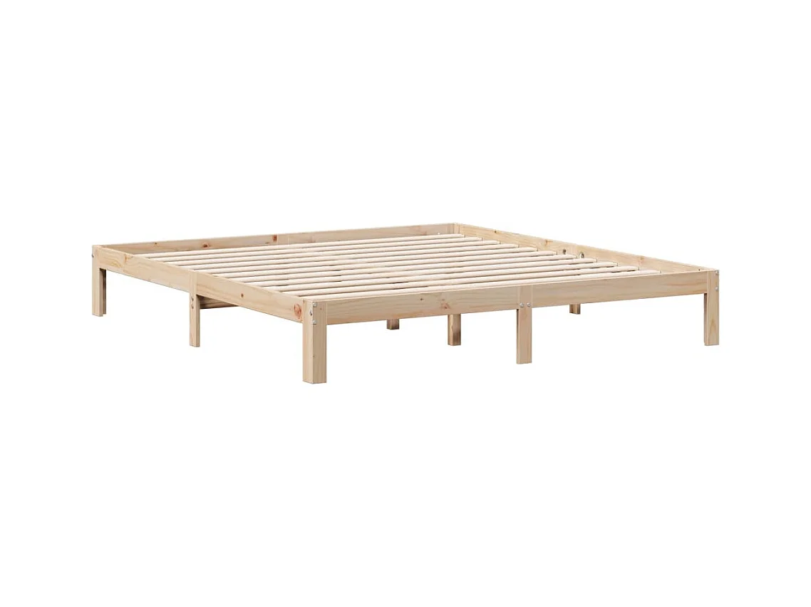 Lit bibliothèque sans matelas 180x200 cm bois massif de pin