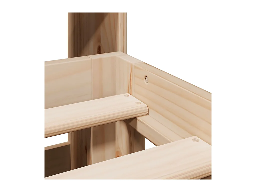 Lit bibliothèque sans matelas 180x200 cm bois massif de pin