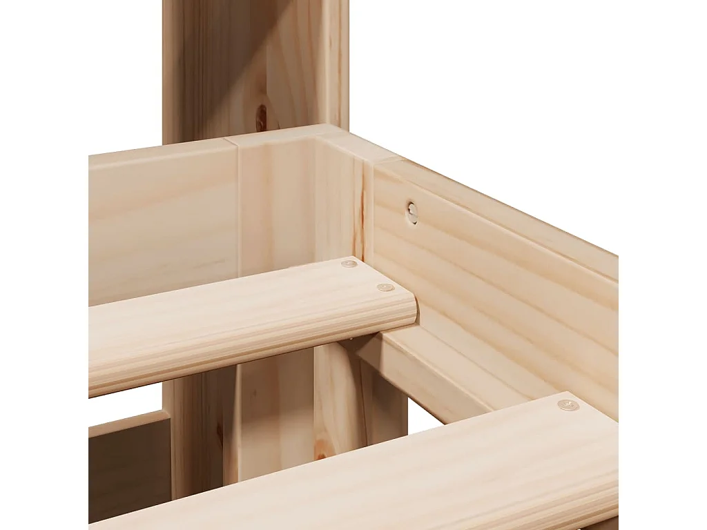 Lit bibliothèque sans matelas 180x200 cm bois massif de pin