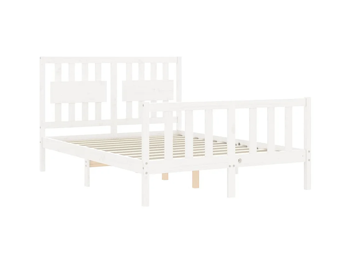 Bedframe zonder matras wit 140x200 cm massief grenenhout