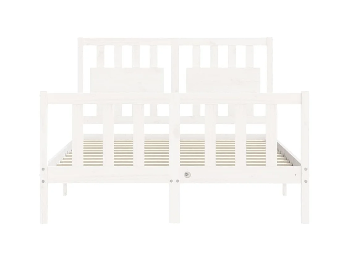 Bedframe zonder matras wit 140x200 cm massief grenenhout