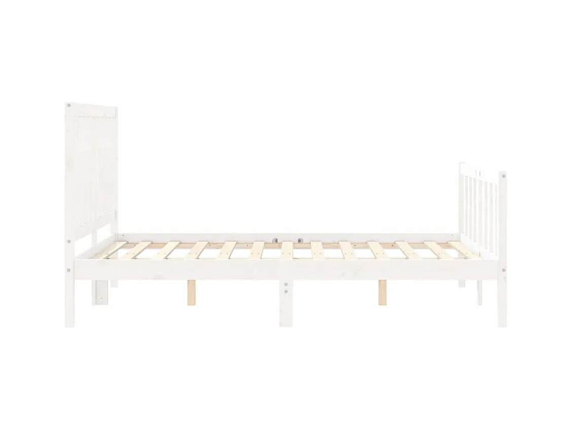 Bedframe zonder matras wit 140x200 cm massief grenenhout