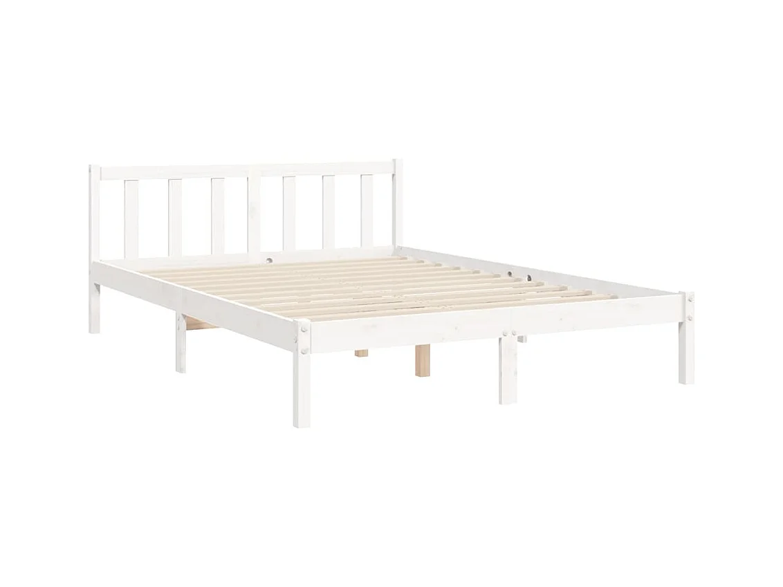 Bedframe zonder matras wit 140x200 cm massief grenenhout