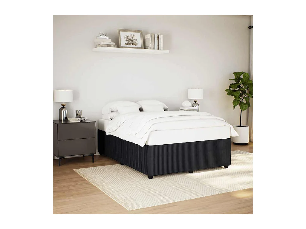 Estructura de cama sin colchón terciopelo negro 140x190 cm