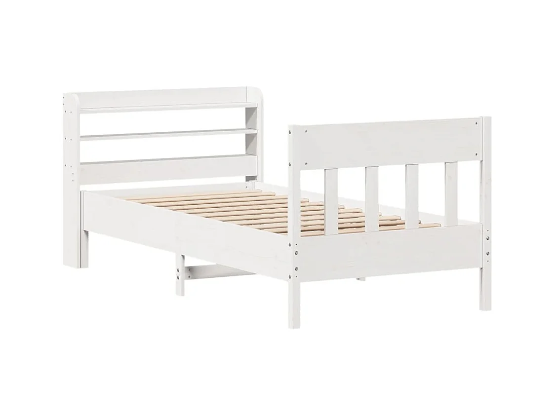 Cadre de lit sans matelas blanc 100x200 cm bois de pin massif