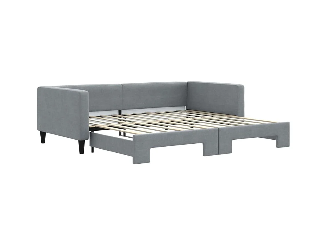 Divano letto con letto estraibile senza materasso grigio chiaro 100x200 cm