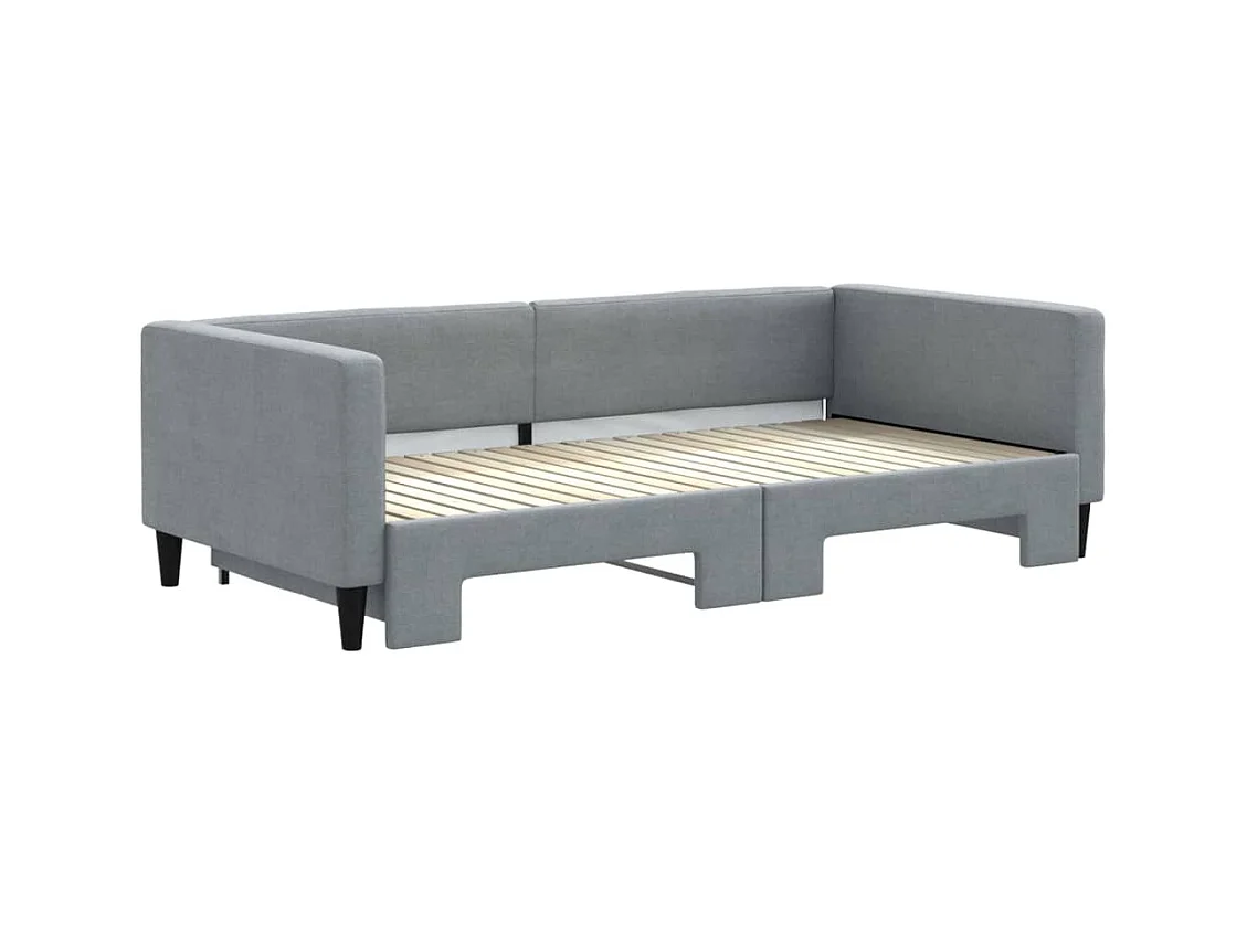 Divano letto con letto estraibile senza materasso grigio chiaro 100x200 cm