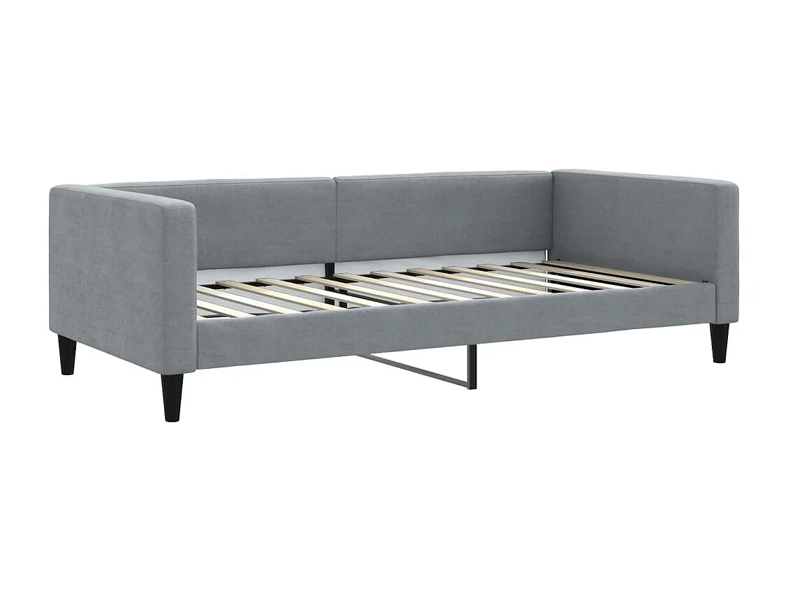 Lit de jour avec gigogne sans matelas gris clair 100x200 cm
