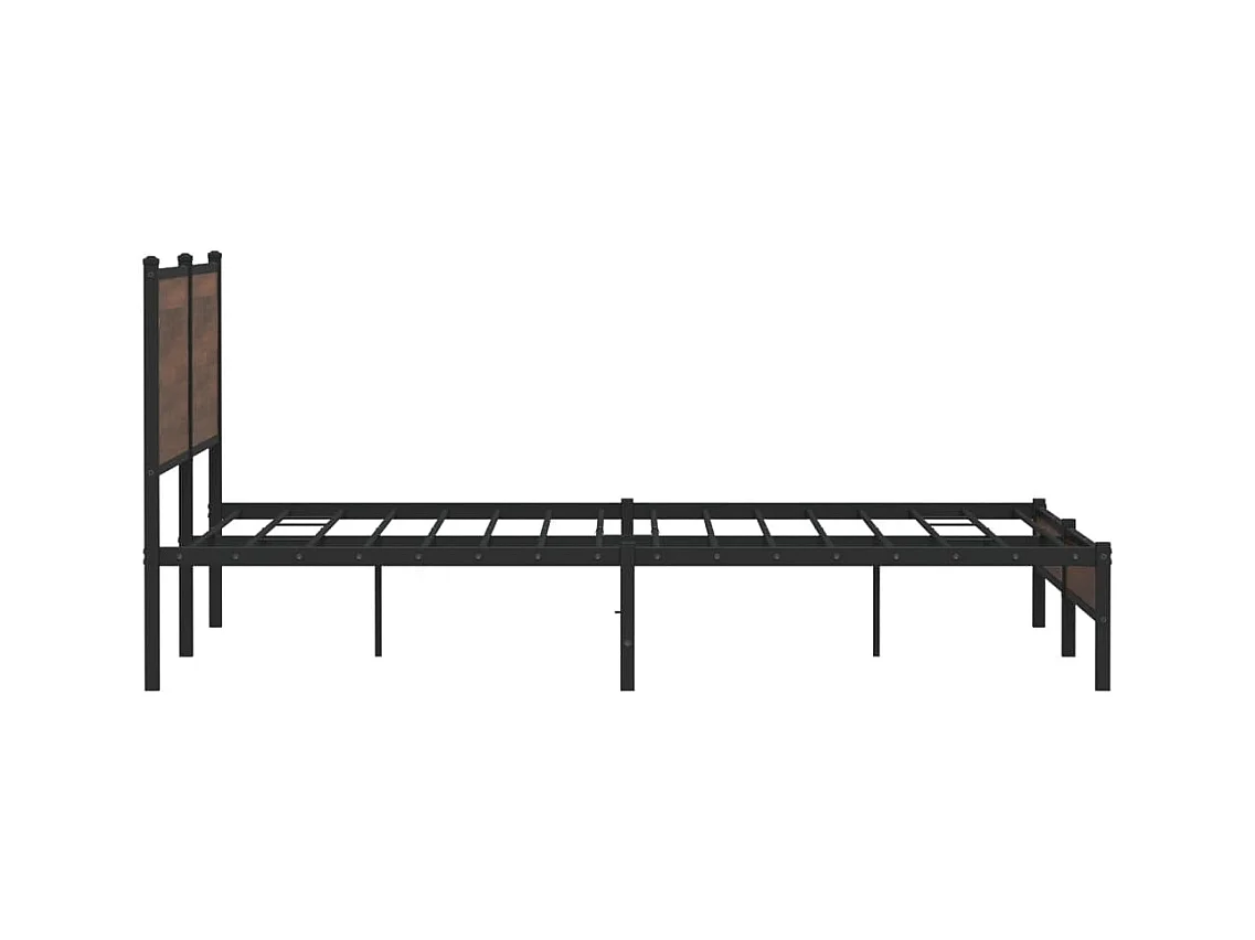 Metalen bedframe zonder matras bruin eiken 160x200 cm