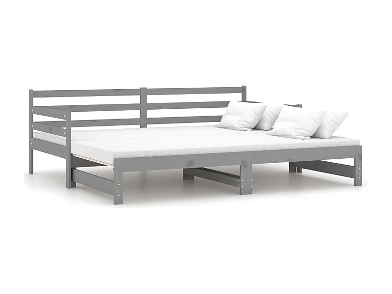 Letto scorrevole senza materasso grigio 2x(90x200) cm