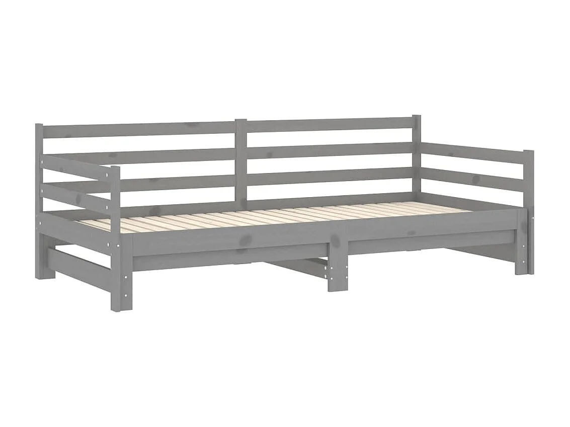 Letto scorrevole senza materasso grigio 2x(90x200) cm