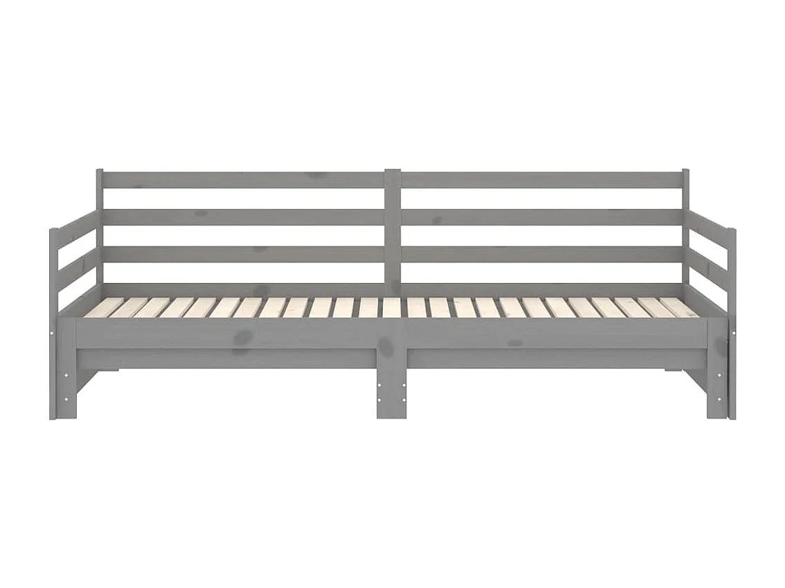 Letto scorrevole senza materasso grigio 2x(90x200) cm