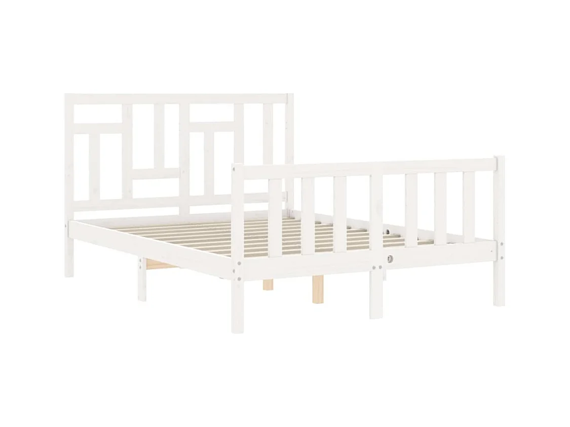 Bedframe zonder matras wit 140x200 cm massief grenenhout