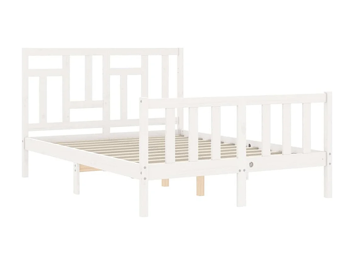Cadre de lit sans matelas blanc 140x200 cm bois de pin massif
