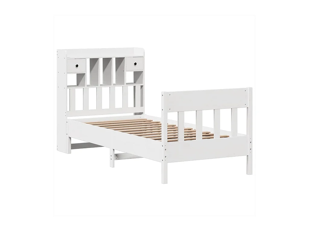 Cadre de lit sans matelas blanc 90x190 cm bois de pin massif