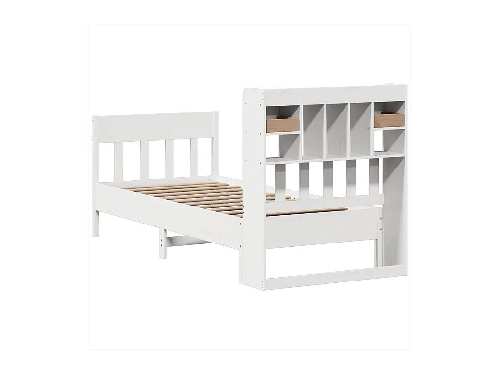 Cadre de lit sans matelas blanc 90x190 cm bois de pin massif