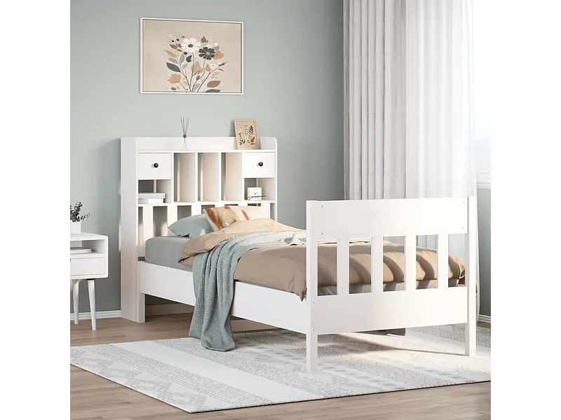 Bedframe zonder matras wit 90x190 cm massief grenenhout