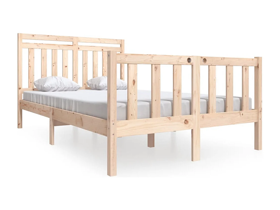 Estructura de cama de madera maciza sin colchón