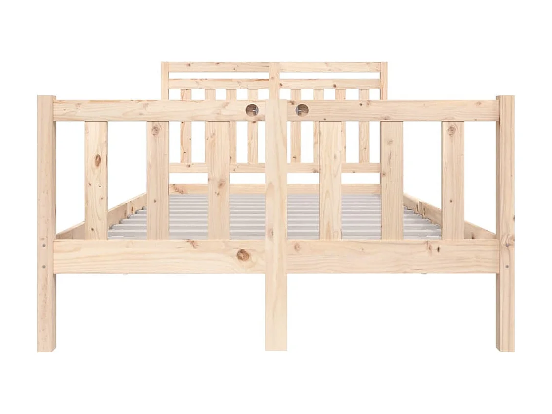 Estructura de cama de madera maciza sin colchón