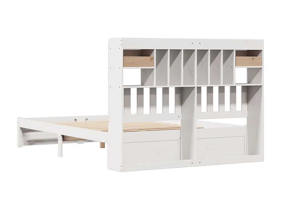 Wit boekenkastbed zonder matras 160x200 cm massief grenenhout