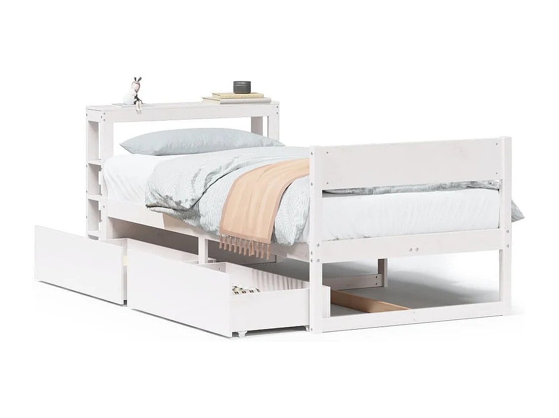 Cadre de lit sans matelas blanc 90x190 cm bois de pin massif