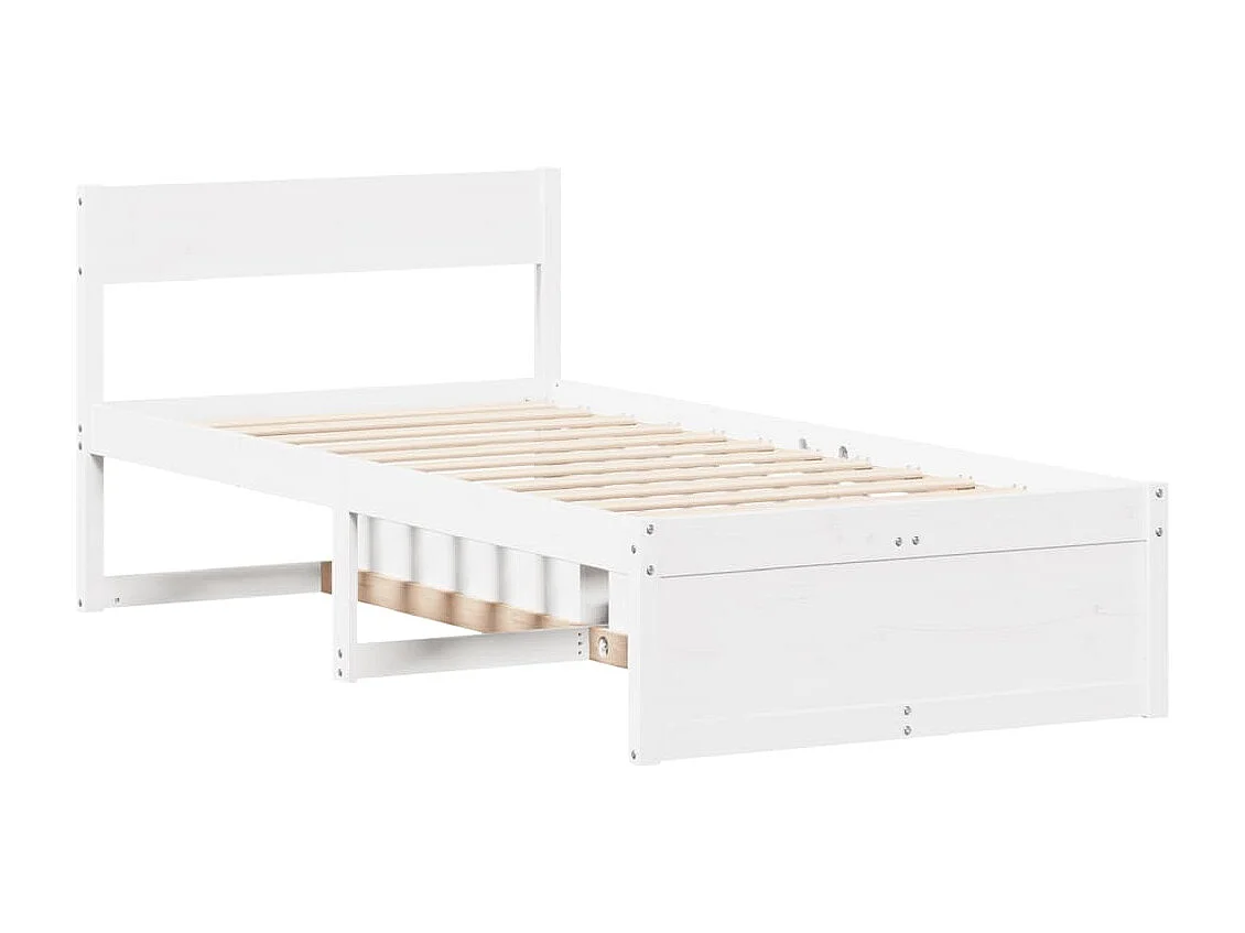 Cadre de lit sans matelas blanc 90x190 cm bois de pin massif