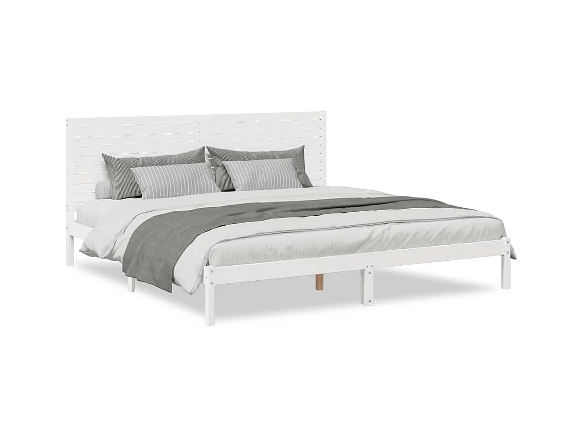 Cadre de lit extra long sans matelas 180x210 cm bois massif