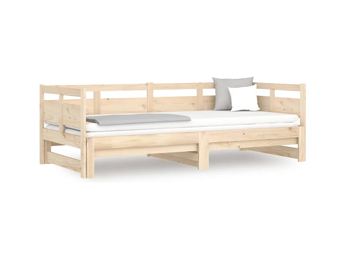 Lit coulissant sans matelas bois de pin massif 2x(90x190) cm