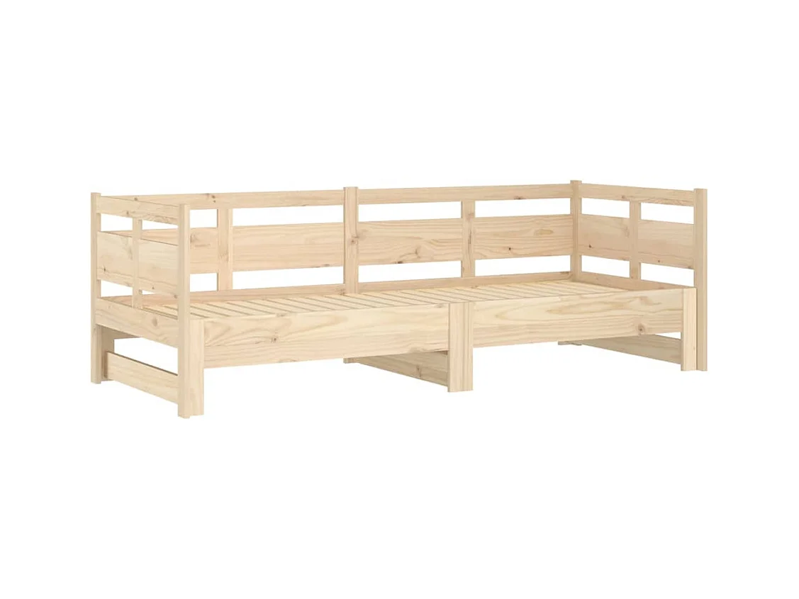 Lit coulissant sans matelas bois de pin massif 2x(90x190) cm