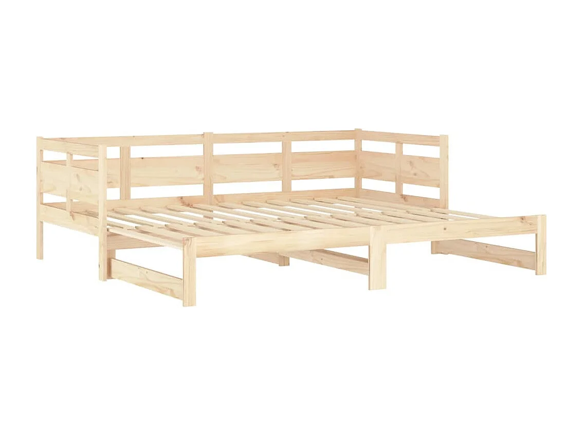 Lit coulissant sans matelas bois de pin massif 2x(90x190) cm