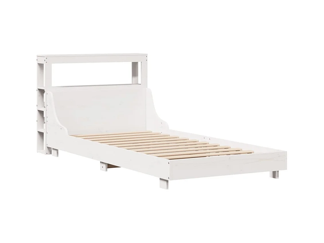 Estructura de cama sin colchón blanca 90x200 cm madera maciza de pino