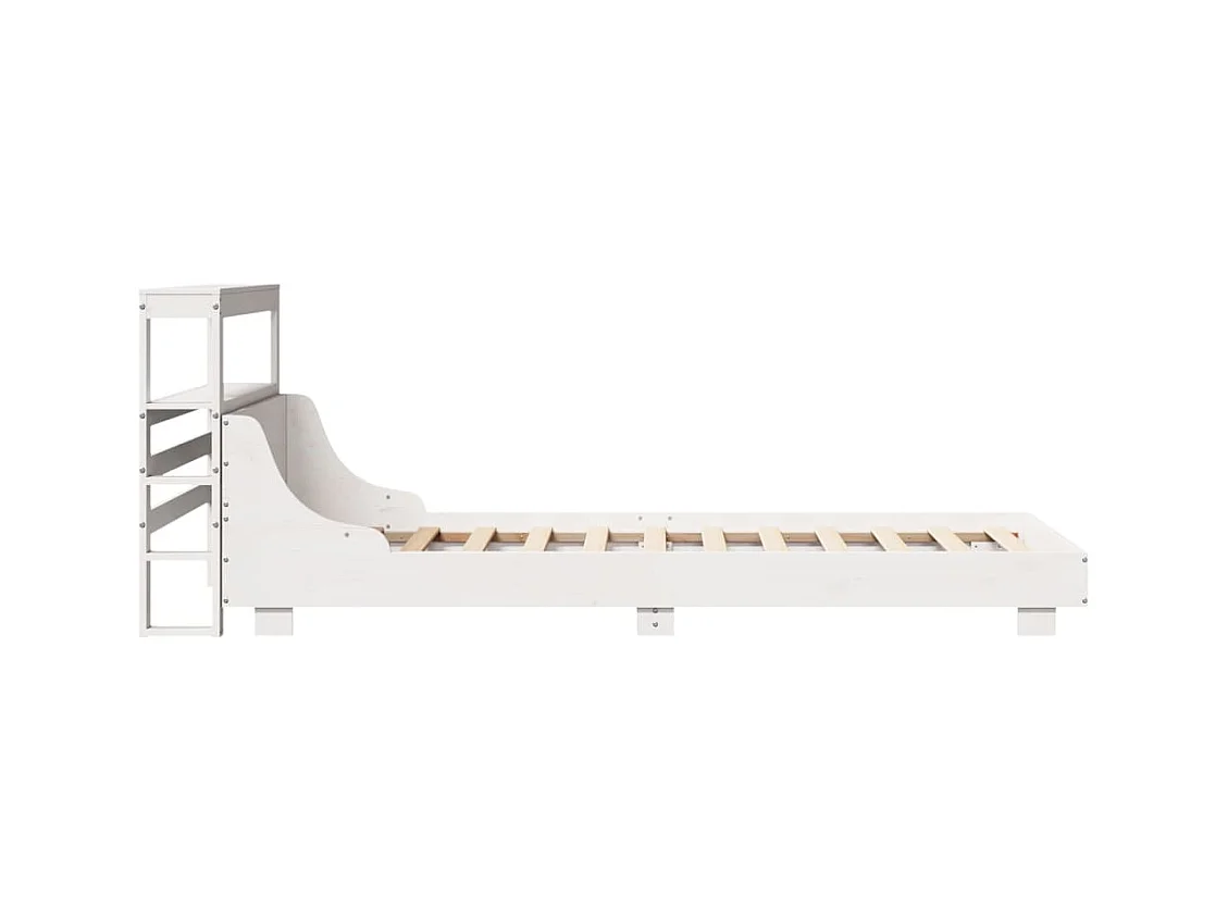 Estructura de cama sin colchón blanca 90x200 cm madera maciza de pino